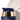 Blue skincare jar with gold lid labeled 'Trio Luxe Moisture Treatment' on a white background